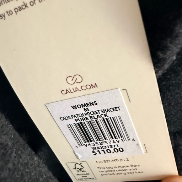 CALIA Women's Patch Pocket Shacket, medium NWT - Pure Black style color - Picture 5 of 7